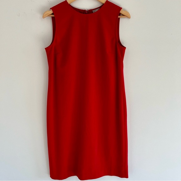 J. Jill Women's Stretch Dress Classic Red size 8 Sleeveless Shift Dress Career - Picture 2 of 11